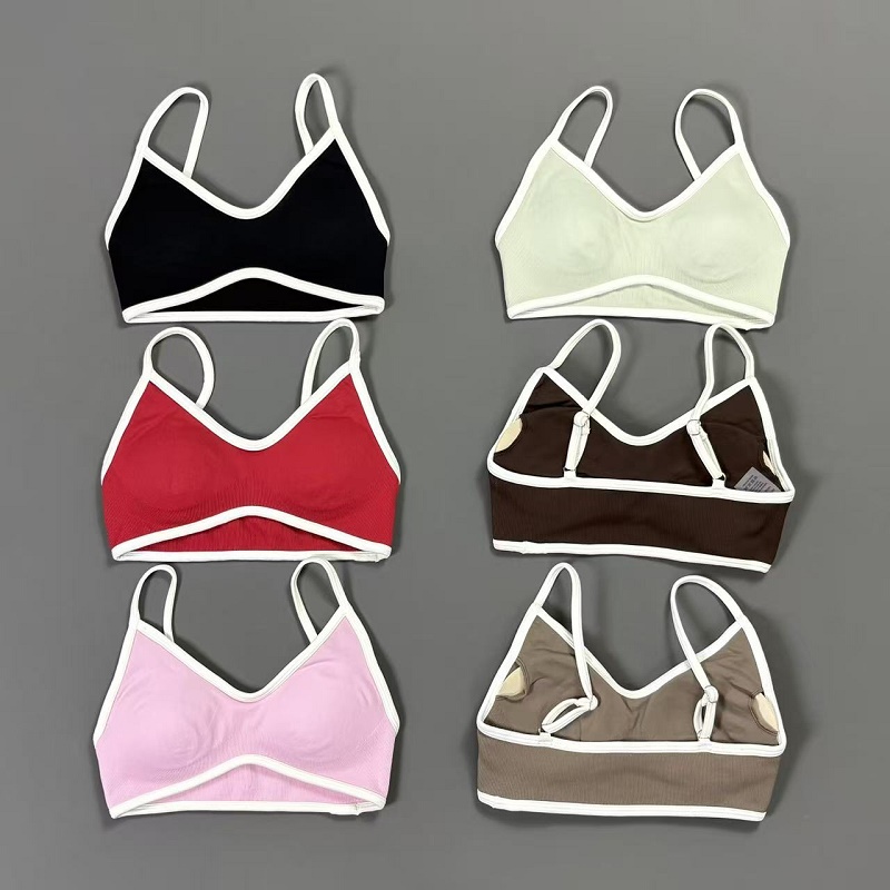 Sports Bra Racerback - Dames Contrastline Yoga BH V-hals Witte