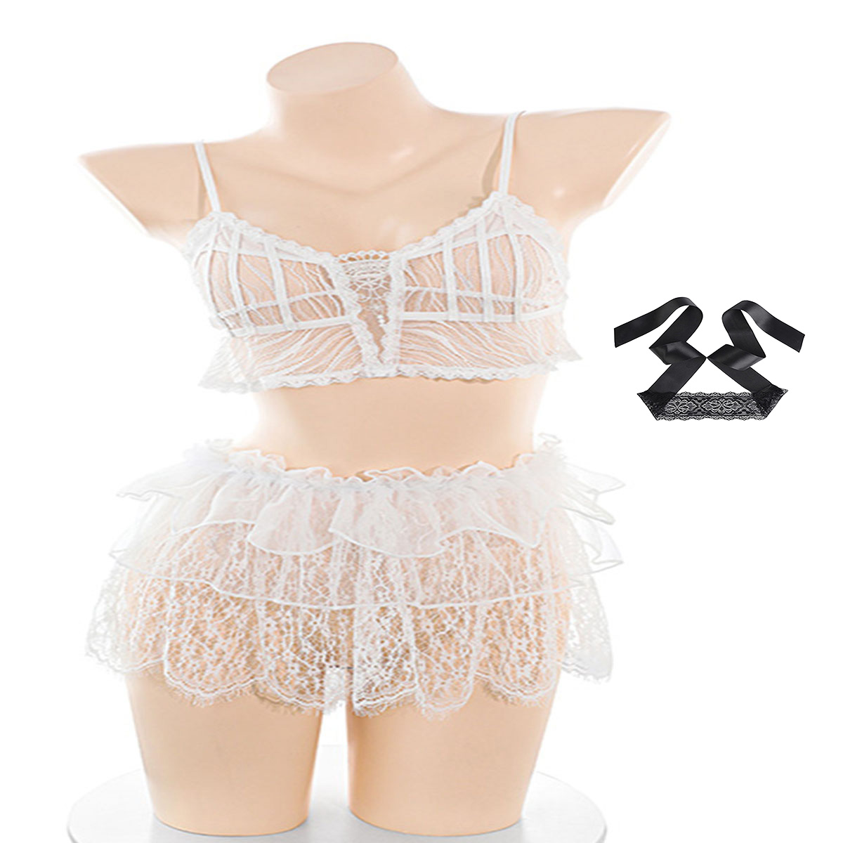 Lace Bralette Set - LISM Sweet Sheer Lace Lingerie Set